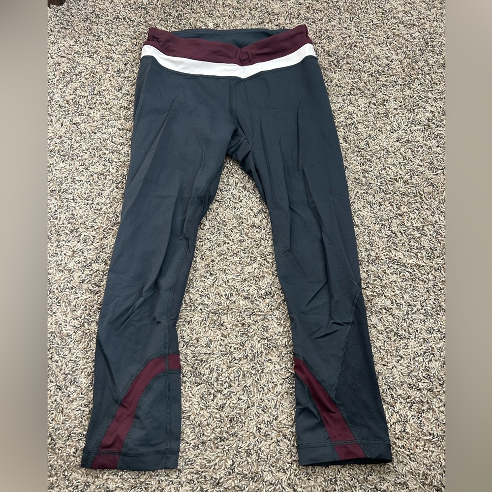 lululemon athletica charcoal and Burgundy Leggings